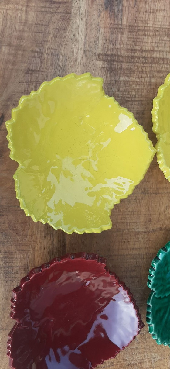 Vallauris Cerenne Tray. Leaf-shaped, 5 pieces, Bowls, Ceramic, Green (photo 12 of 15)