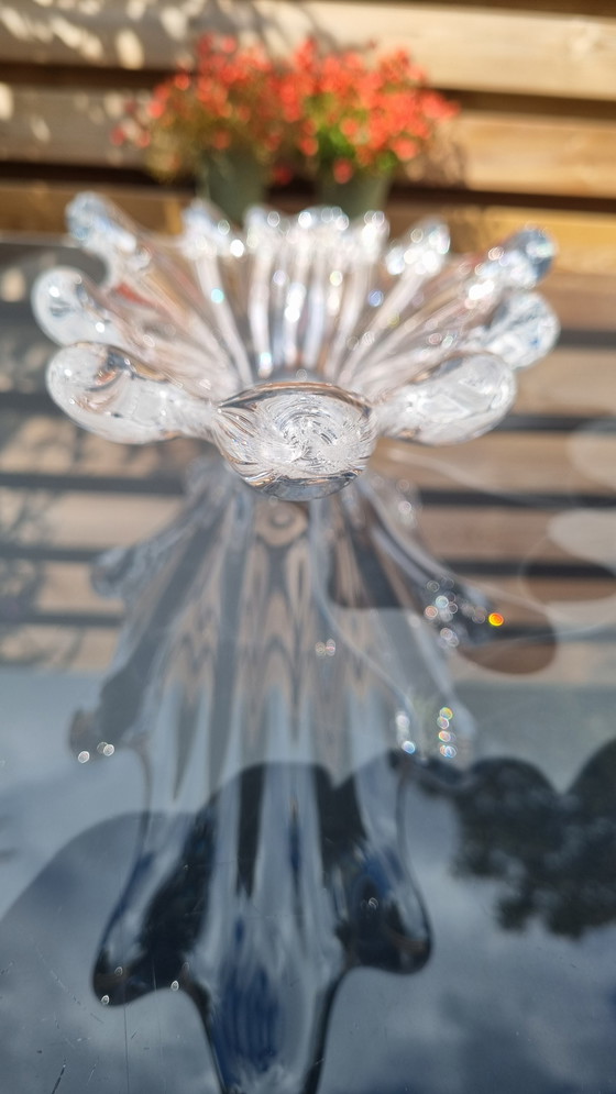 Image 1 of Art Vannes designer Pierre d'Avesn vintage signed French crystal bowl, 1960s