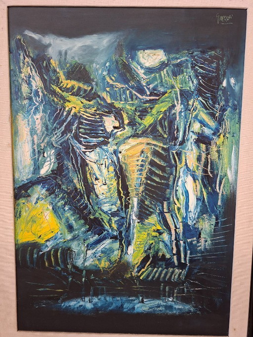 Informal Abstract Work Signed by G. Aprosi, 1980s