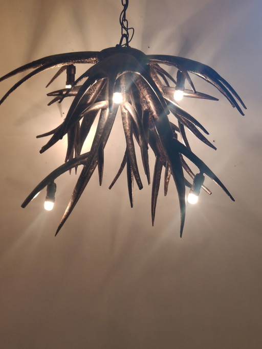 Brutalist metal pendant lamp