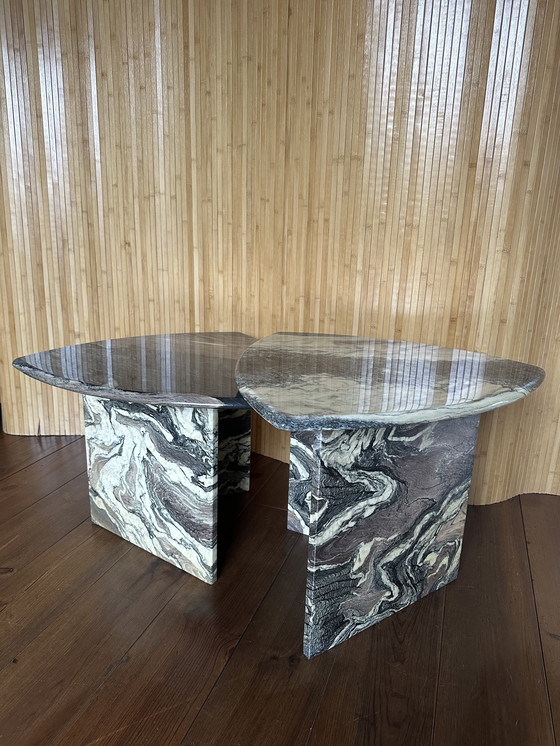 Image 1 of Set di tavolini vintage in marmo Mimi