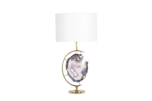 Lampe aus Bronze und Amethyst. 1970er Jahre.