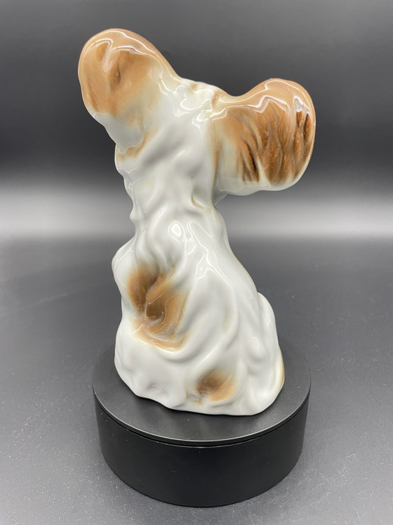 IRIS Romania, Expressive Vintage Porcelain Dog Sculpture, Mid Century, Decorative Objects, Grey (photo 3 of 8)
