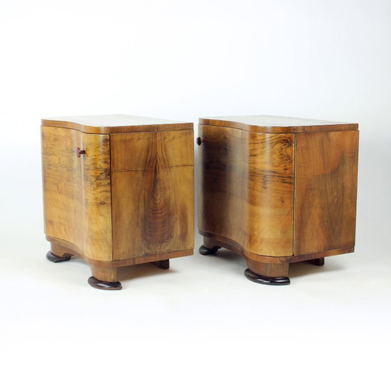 Image 1 of Comodini Art Déco di Jindřich Halabala per Up Závody, anni '30