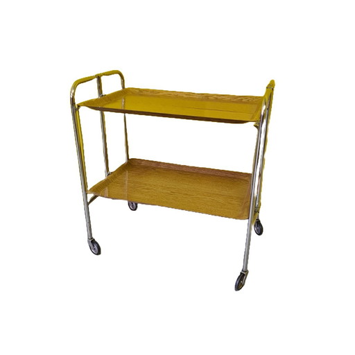 Vintage Collapsible Chrome Serving Cart