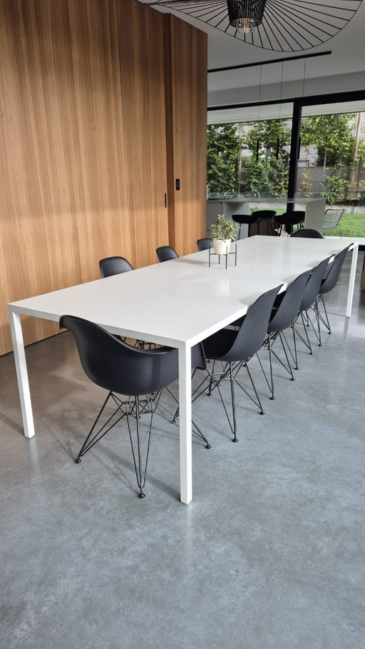 Table de salle à manger rectangulaire blanche