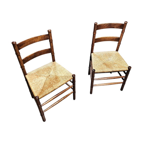 2 x Art Deco Rush Chair / Amsterdam School / Jac Levee / Mid-Century – Dining chairs (photo 10 of 21)