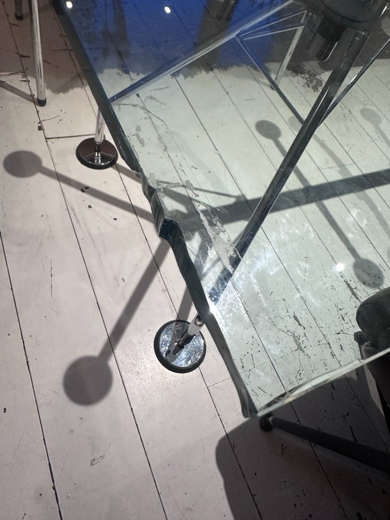 Image 1 of Table de travail Nomos Tecno — verre/chrome — 220×100 cm