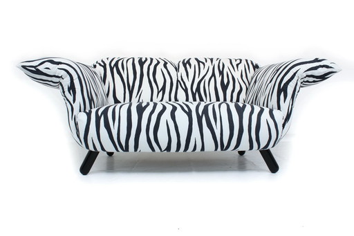 as new! Zebra Designer Sofa "Bilbo" by Gianfranco Gualtierotti for Edra Italy with foldable armrests and backrests