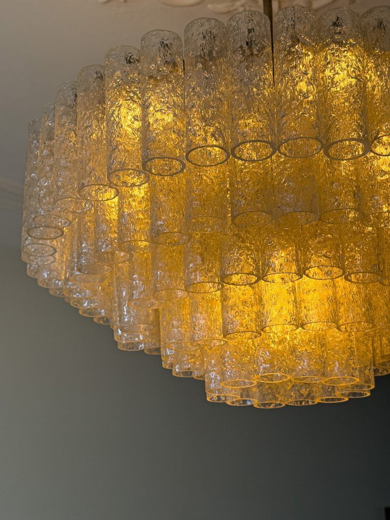 Image 1 of Doria Leuchten Lampadario in vetro smerigliato – 16 luci, ca. 180 elementi in vetro