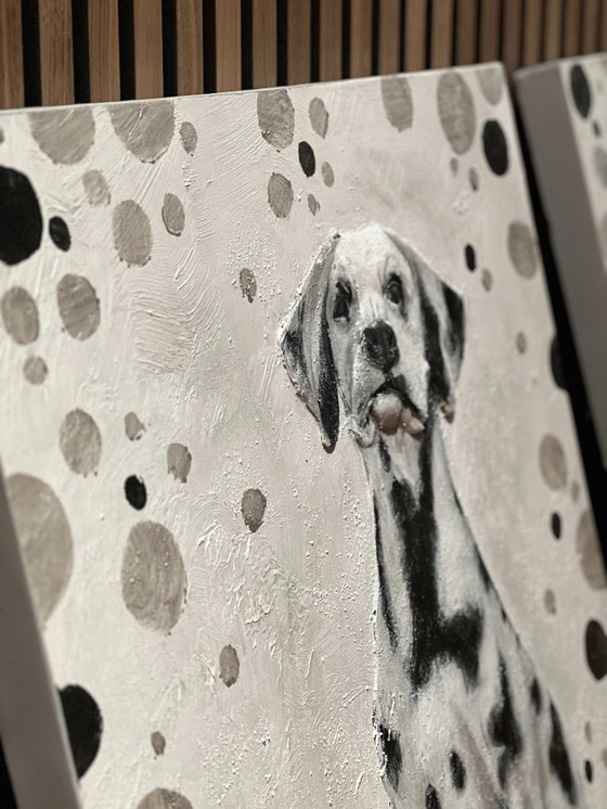 Image 1 of Set van 2 schilderijen hond MondiArt