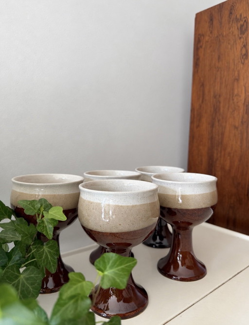 Tazze da caffè Mid Century con piedistallo