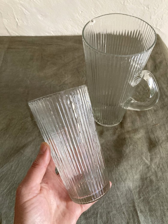 Image 1 of Juego de naranjada de cristal antiguo