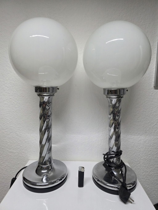 Vintage Tischlampen Italien Chrom Glas 70er Jahre – tafellampen, Chrome (photo 2 of 15)