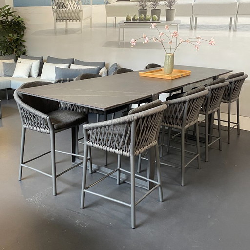 Borek Faro Table haute avec 8 chaises Majinto