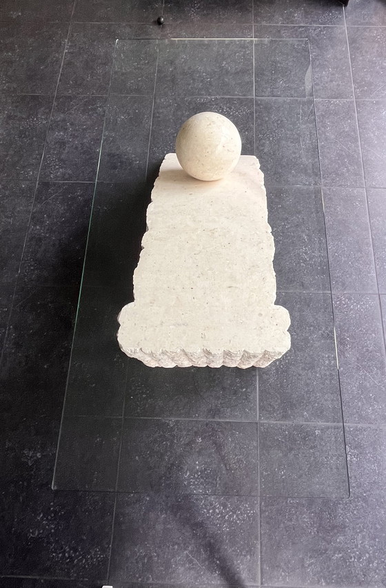 Image 1 of Tavolino da caffè vintage in pietra Mactan degli anni '80