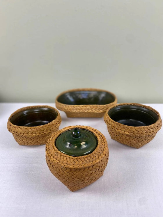 Vintage ethnic service – Crockery, Wicker, Ceramic (photo 19 of 21)
