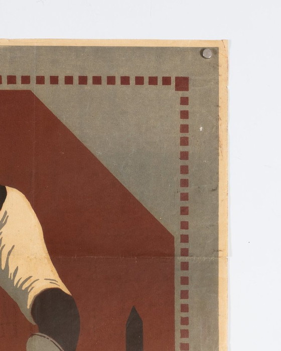 Image 1 of Gauturnfest 1924 – 1924 – Manifesto sportivo originale d'epoca – Ginnastica della Repubblica di Weimar – 100x75 cm