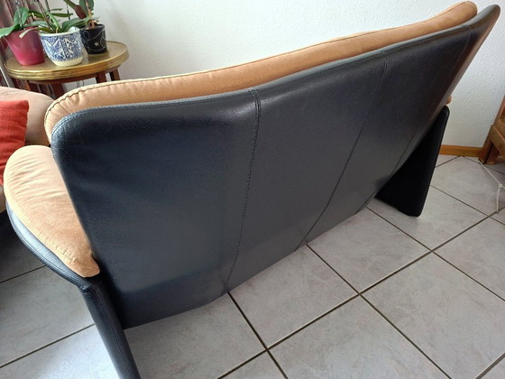 Image 1 of Leoluc Catalpa 2-zits bank - hoge rug - zwart leer / Alcantara - zeer nette staat