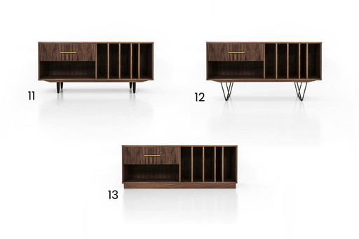 Mobile in noce per giradischi e vinile O-S12