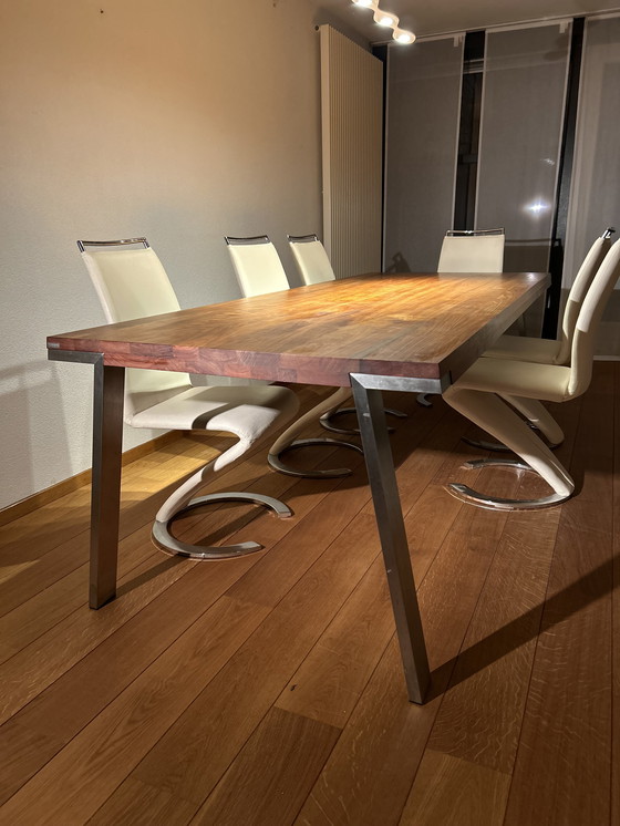 Image 1 of Table à manger 100 X240 Bert Plantagie 7 + 8x chaise