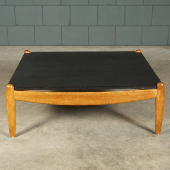 Vintage Oak Coffee Table – Carl Straub – 1960s – Wood, Ceramic (photo 7 of 8)