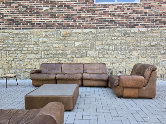 Image 1 of Canapé modulaire Vintage 60s 70s Loft Studio Fauteuil en cuir Canapé en cuir Mid Century