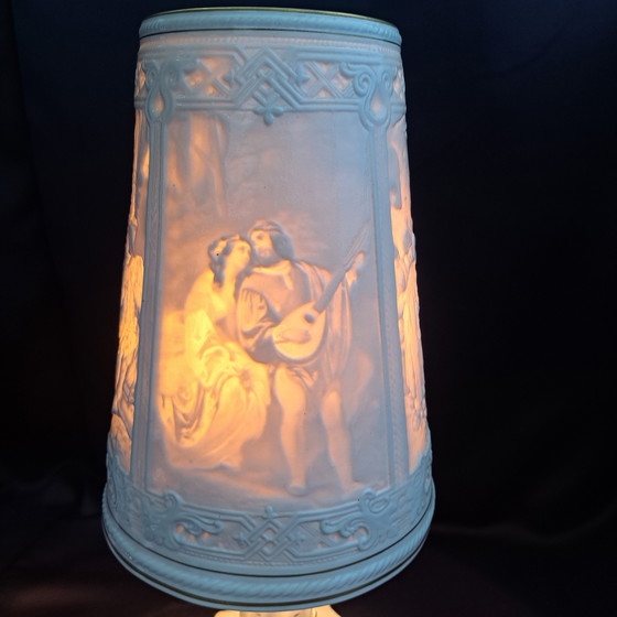 Image 1 of Exclusive Porcelain Table Lamp by Royal KPM Bavaria, Handpainted, approx. 49 cm High