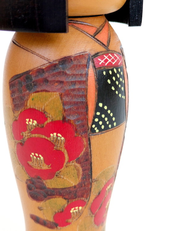 Image 1 of Vintage Handmade Japanese Kokeshi Doll | Midcentury Japan Folk Art