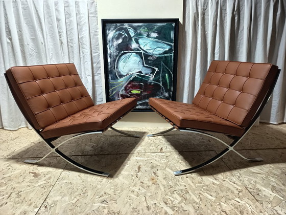 Image 1 of Sillones KNOLL Studio Barcelona (NUEVA Serie 2026) en piel natural (color coñac)