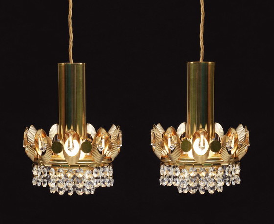 Image 1 of Lampadari a sospensione Palwa Crown, anni '70, Germania, 3 disponibili