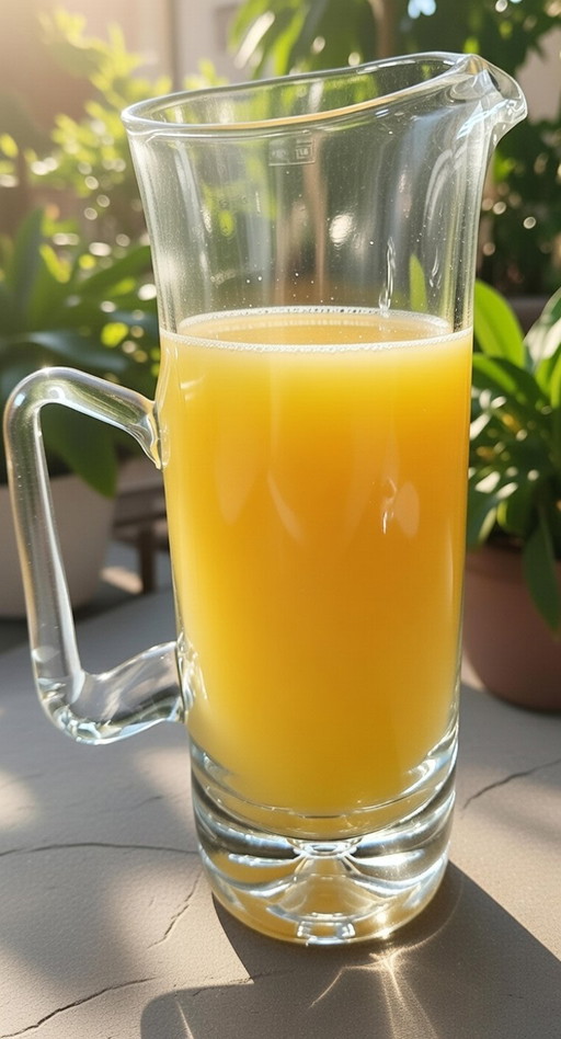 (023) Brocca per succo/caraffa per acqua in cristallo soffiato a mano vintage di Krosno Polonia (serie Bonny)