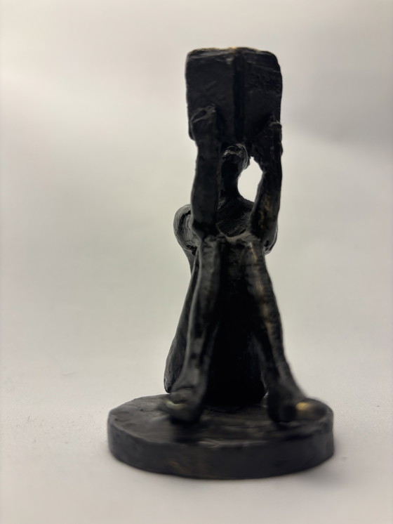 Image 1 of Raro set di 4 sculture in bronzo – Corry Ammerlaan – van Niekerk (CAN) incluse 2× ragazza con peluche