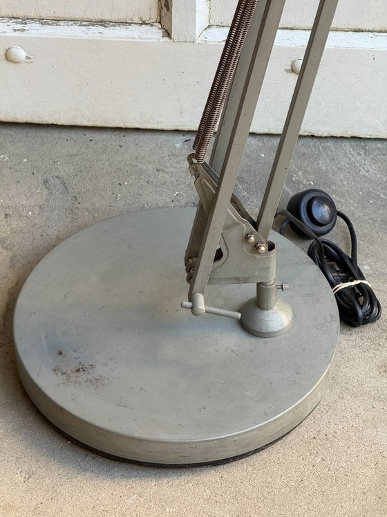 Lampada da terra in metallo grigio con molle - Stile industriale – Lampade da terra (photo 14 of 15)