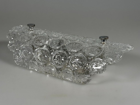 Jaren 60/70 wandlamp Fischer Leuchten Duitsland Wandkandelaar IJsglas Design – Wandlampen, Metal (photo 8 of 16)