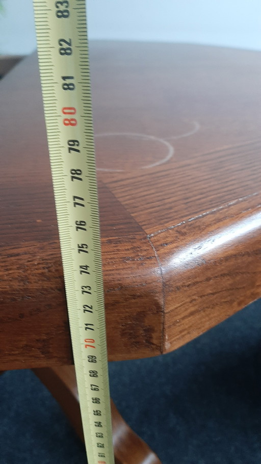 Solid 8-sided oak dining table, extendable