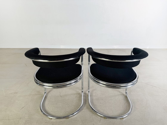 Image 1 of Set van 2 Bauhaus sledestoelen chroom midcentury vintage