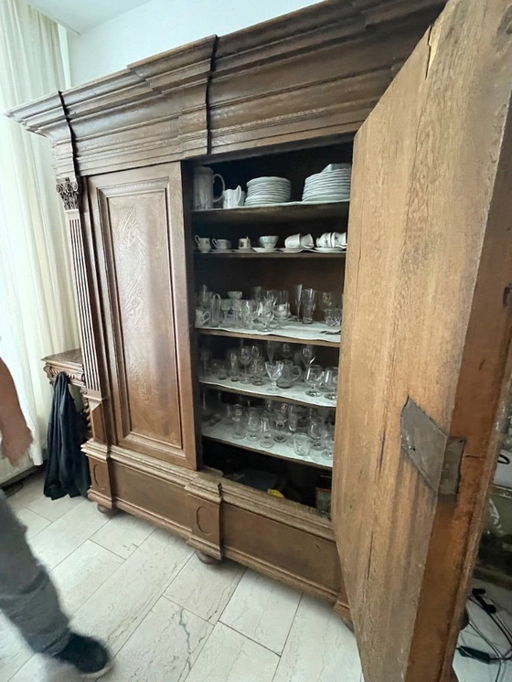 Image 1 of Antique solid oak cabinet - centerpiece!