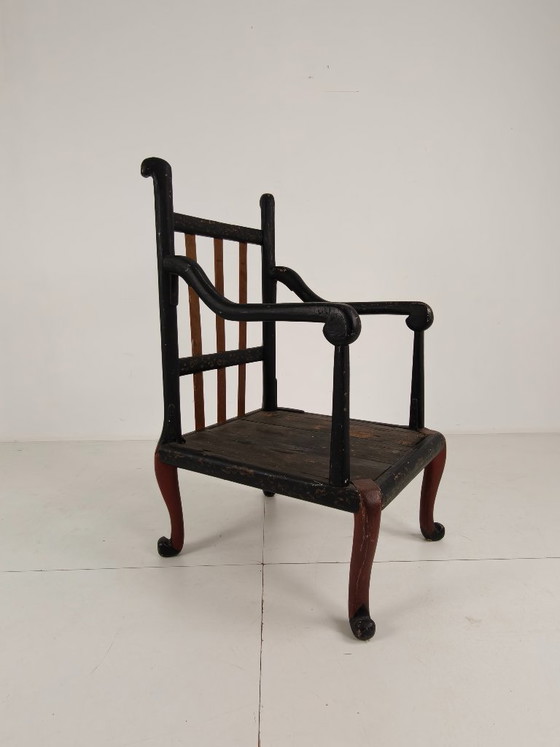 Chinoiserie English Armchair Circa 1900 – Wood (photo 3 of 6)