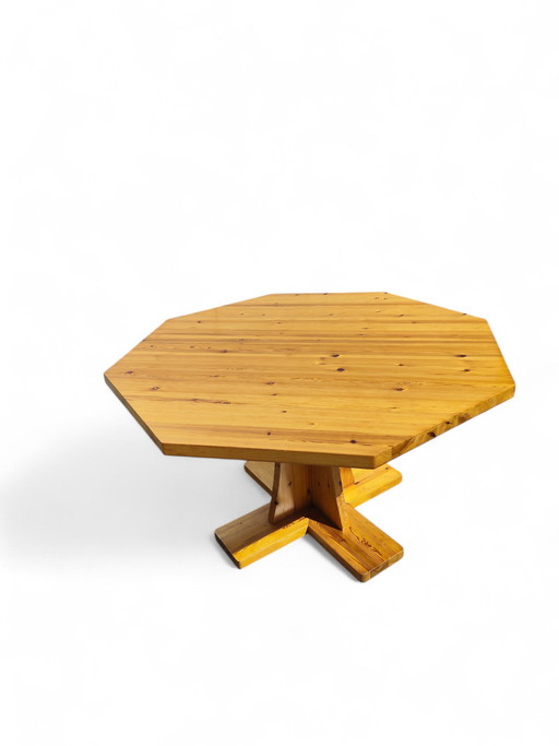 Danish 1970s pine octogonal dining table