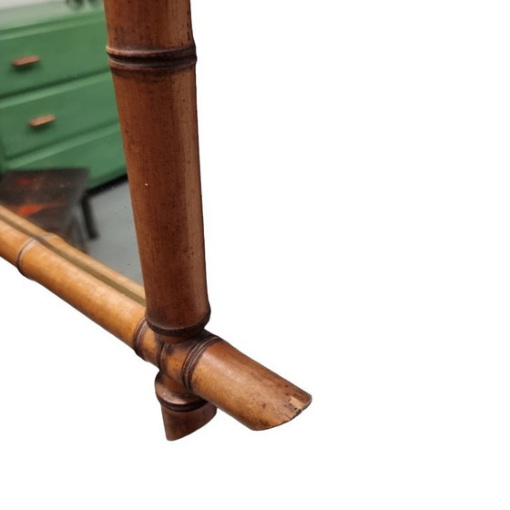 Image 1 of Grande specchio vintage in finto bambù