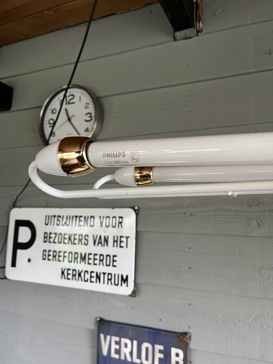 Image 1 of Vintage Hollywood regency style fluorescent tube lamp