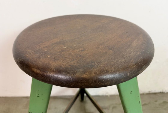 Image 1 of Taburete de taller industrial verde, años 60