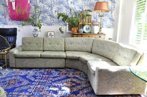 Vintage round modular sofa with original upholstery