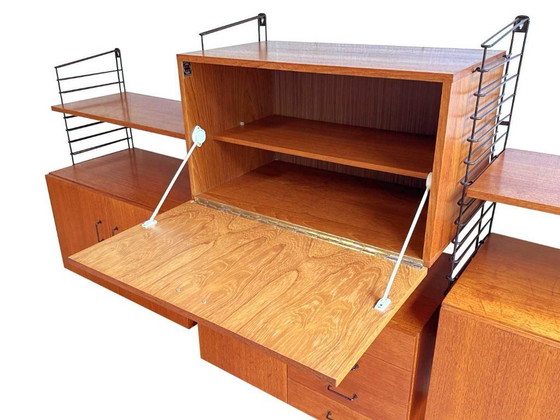 Image 1 of Teakhouten modulair wandsysteem Musterring – breed wandmeubel