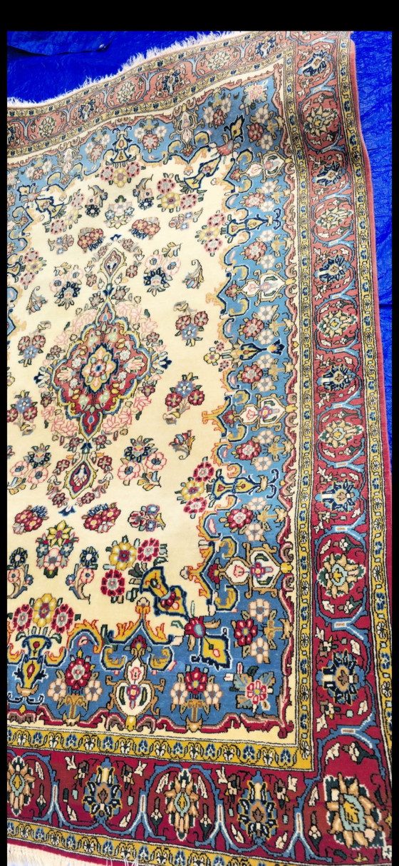 Image 1 of Alfombra Ghom/Qom de 216x142 cm, 1,2 millones de nudos/m², lana Kork con seda. Alfombra persa.