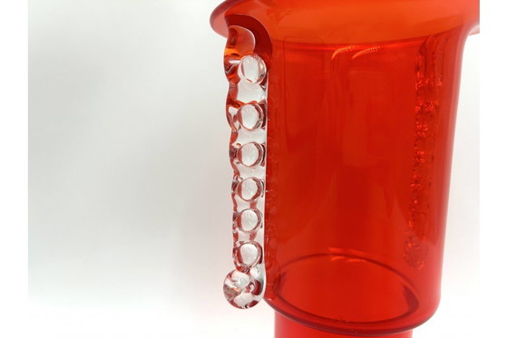 Image 1 of Vaso in vetro vintage rosso, vetreria Tarnów, Polonia, anni '70