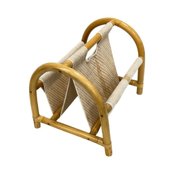 Image 1 of Vintage bamboe tijdschriftenrek – boho-stijl / Mid-Century Modern, jaren 70