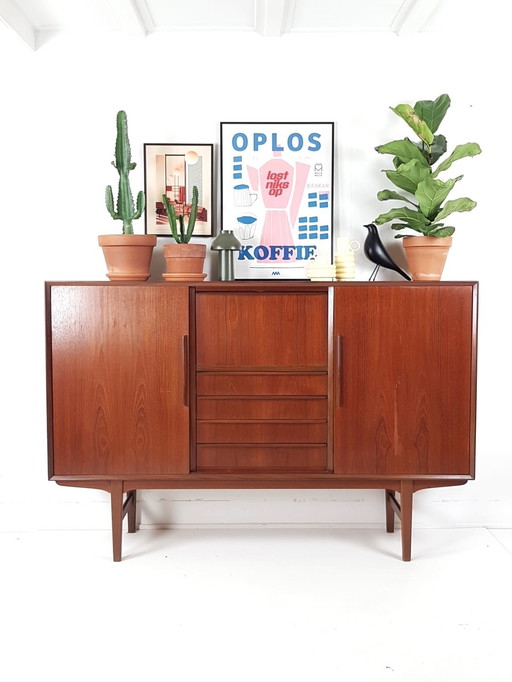 Vintage teak houten wandkast | buffetkast deens kast