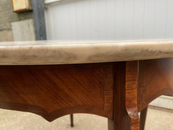 Image 1 of Louis XV style round marble coffee table